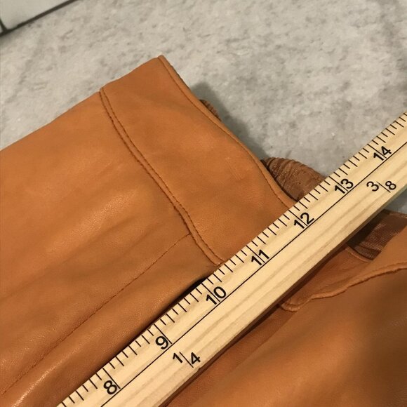 Karen Stilon Pants Womens 5/6 Tan Leather 90s Vintage Western Cowgirl Rodeo - Picture 9 of 12